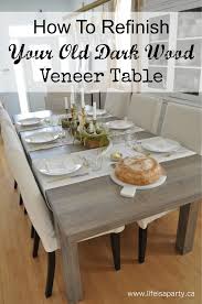 dark wood veneer dining room table