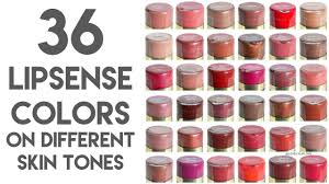 36 close up lipsense colors on different skin tones and hair colors by senegence