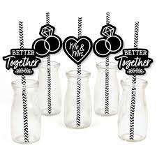 Free shipping on orders over $25 shipped by amazon. Big Dot Of Happiness Mr And Mrs Paper Straw Decor Black And White Wedding Or Bridal Shower Striped Decorative Straws Set Of 24 Walmart Com Walmart Com