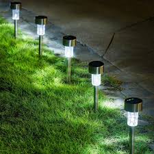 Amazon Com Gigalumi 16 Pack Solar Path Lights Outdoor Solar Lights Outdoor Garden Led Light Landscape Pathway Lights For Patio Lawn Yard Driveway Walkway Stainless Steel Home Kitchen