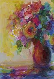 Floral Still Life By Mary Wolf Abstract Flower Painting Flower Painting Painting