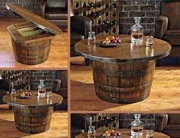 table de salon et espace de rangement comme un bar avec un vieux baril de bois table basse baril meubles en tonneau table baril