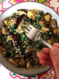 Vegan Quinoa Buddha Bowl With Eggplant And Spinach Recipe Vegan Quinoa Lunch Recipes Healthy Eggplant Recipes Healthy