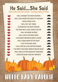 Mommy Daddy He Said She Said Fall Baby Shower Game Pumpkin Baby Shower Guess Who Said It Aut Baby Shower Fall Baby Shower Pumpkin Fall Baby Shower Game