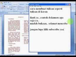 Cara Mudah Membuat Tulisan Seperti Koran Di Ms Word Youtube
