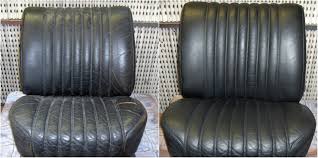 Before And After Of A Classic Car Seat The Leather Has Been Cleaned Restored And Recoloured Using Furniture Clinic Pro Interior Wall Design Seating Furniture
