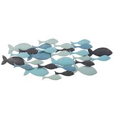 Home decoration for example artwork, wall painting, and interior. Metal Shoal Of Fish Wall Decoration 71x26 Lucia Maisons Du Monde