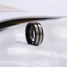 Black And Silver Wedding Band Mens Black And Silver Titanium Wedding Bands 8mm In 2020 Titanium Wedding Band Titanium Wedding Band Mens Wedding Ring Designs