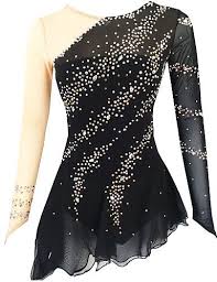 205 99 Figure Skating Dress Women S Girls Ice Skating Dress Black Light Yellow Yan Pink Open Back Spandex Stretch Yarn High Elasticity Training Skating Wear Figure Skating Dresses Figure Skating Competition Dresses