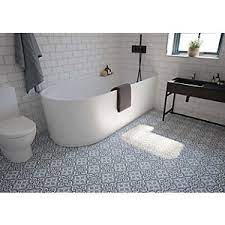 Ceramic floor and wall tile is a gorgeous tribute to encaustic design. Wickes Melia Blue Patterned Ceramic Wall Floor Tile 200 X 200mm Wickes Co Uk