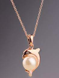 Gold Pearl Dolphin Necklace Sheinside Com Girly Jewelry Dolphin Jewelry Dolphin Necklace