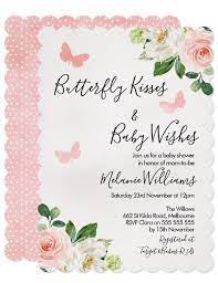 Blush Floral Butterfly Baby Shower Invitation Zazzle Com In 2021 Butterfly Baby Shower Baby Shower Girl Diy Baby Shower Invites For Girl