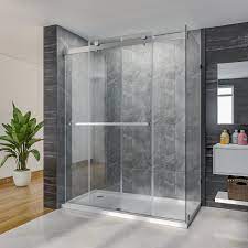 There are many factors to consider before if your room already has plantation shutters in the other windows, bypass doors for your slider can make a nice addition and keep with the theme. Sunny Shower Bypass Sliding Shower Door 60 X 76 X 34 Frameless Sho