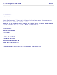Kniffel vorlage kostenlos din a5. Spielzeuge Berlin 2009 Manualzz