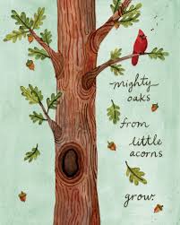 Maddie and the Moon Illustration - “Mighty oaks from little acorns grow.”  🌳🐿 New greeting card illustration for spring. | Facebook