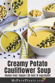 Creamy Vegan Cauliflower Soup Vegan Soup Recipes Diet Soup Recipes Vegan Summer Recipes