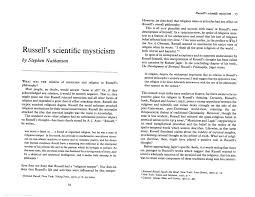 Pdf Russell S Scientific Mysticism