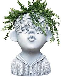 Visit your local at home store to purchase. Zenggp Character Statue Head Flower Pot Flower Planter Statue Cement Flower Pot Garden Flower Plant Ornament Amazon De Garden