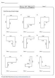 Area Of Rectilinear Shapes L Shapes In 2020 Area Worksheets Area And Perimeter Worksheets Maths Area