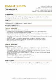 Injury and illness prevention page 2 workplace violence page 3 injury prevention tips page 4 steps in problem solving. Vehicle Inspector Resume Samples Qwikresume