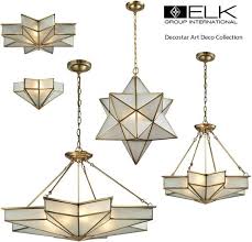 Elk Group International Decostar Collection Unique Star Shaped Art Deco Bound Glass Lighting In Brushed Bras Glass Wall Art Arts Crafts Style Art Deco Pendant