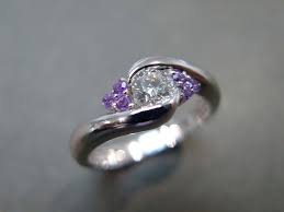 0 25ct Diamond And Amethyst Engagement Ring In 14k White Gold Etsy Amethyst Ring Engagement Diamond Wedding Rings Amethyst And Diamond Ring
