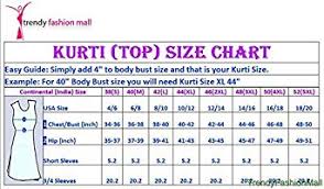 Kurti Size Chart India Bedowntowndaytona Com