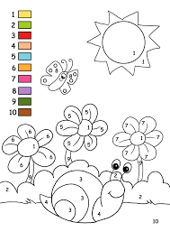 Teach your child how to identify colors and numbers and stay within the lines. Color By Numbers Coloring Page Preschool Printable Activity Sheets For Kids Kindergarten Coloring Pages Kindergarten Colors