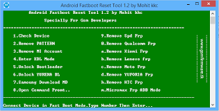 How to remove frp mtk or spd mobiles via adb command: Android Fastboot Reset Tool V1 2 By Mohit Kkc