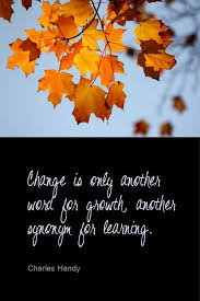 Change Is Only Another Word For Growth Another Synonym For Learning By Charles Handy Quotations Image Quotes Wonder Quotes