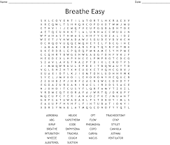 This is the classic word search puzzle where you need to locate a list of given words in a grid. Breathe Easy Word Search Wordmint