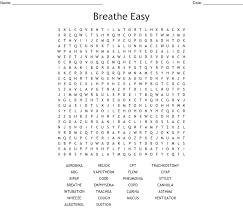 Breathe Easy Word Search Wordmint