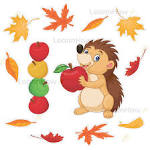 DEKORACJA JESIENNA OKIENNA - JEŻYK Z JABŁKIEM (DWUSTRONNE) LearnHow