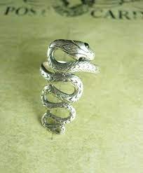 Sterling Snake Ring With A Silver Serpent That By Vintagesparkles Snake Ring Black Rhinestone Silver