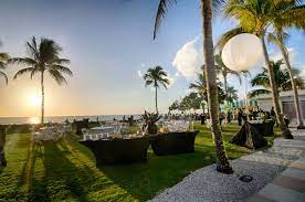 Beach Wedding Reception Set Up In Naples Florida At The Naples Beach Hotel Golf Club Naples Beach Hotel Naples Beach Beach Wedding Reception