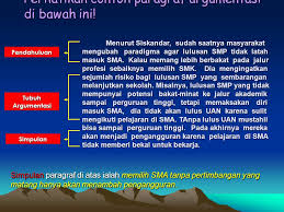 Kalimat persuasif ialah kalimat yang dalam hal ini bertujuan untuk meyakinkan serta membujuk orang lain supaya mau mengikuti atau membeli produk yang diiklankan. Menulis Paragraf Argumentasi Ppt Download