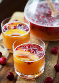 Raspberry Peach Prosecco Punch Recipe Punch Recipes Food Yummy Drinks