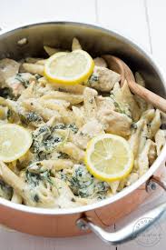One Pot Creamy Lemon Chicken Pasta With Baby Kale Lemon Chicken Pasta Lemon Pasta Creamy Lemon Chicken
