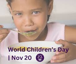 As we prepare for a Souper Kids Day, serving Hugs in a Bowl to hundreds of  students, it's fitting that today is World Children's Day. The UN marked  this day in 1954