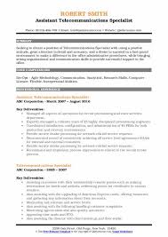 Telecommunications Specialist Resume Samples Qwikresume