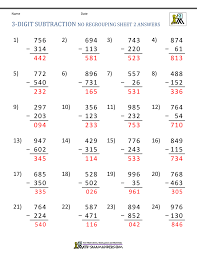 This worksheet is a pdf document. 3 Digit Subtraction Worksheets