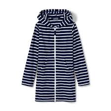 Amazon Com Lands End Girls Stripe Kangaroo Pocket Swim