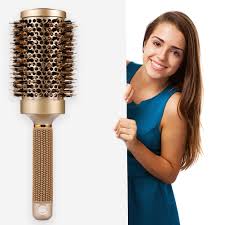 Find great deals on ebay for ceramic hair brushes. Nano Thermal Ceramic Ionic Round Barrel Hair Brush Boar Bristle 3 3 Inch Gold Walmart Com Walmart Com