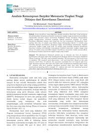Jurnal teori emosi ~ pengertian emosi jenis macam fungsi faktor menurut para ahli. Pdf Analisis Kemampuan Berpikir Matematis Tingkat Tinggi Ditinjau Dari Kecerdasan Emosional
