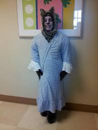 For big wolves (whether or not, strictly speaking, bad) he's a character in the shrek movies, still wearing red riding hood's grandmother's nightgown and bonnet. Big Bad Wolf In Grandma S Robe Granny Costume Big Bad Wolf Shrek