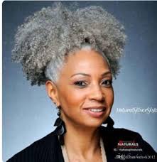 Women Gray Hair Ponytail Extension Silver Grey Afro Bun Or Puff Deep Curly Drawstring Human Hair Pony Natural Gray Hair Natural Hair Styles Beautiful Gray Hair