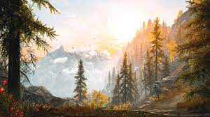 Morning Breeze Skyrim By Watchtheskiies Skyrim Forest Landscape Beautiful Landscapes