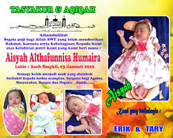 Aqiqah si kecil adalah jasa aqiqah sesuai sunnah di wilayah tangerang, tangerang selatan, karawaci, bsd, serpong, bintaro, ciledug, pamulang, ciputat, jakarta, bogor, depok, bekasi dan. Contoh Banner Aqiqah Cv Pis Alfa Media Facebook