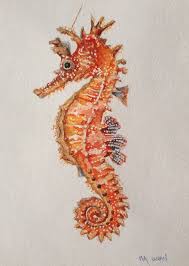 Seahorse Original Seahorse Watercolor Painting Seahorse Painting 9 X12 On Etsy 48 00 More Seahorse Painting Seahorse Art Watercolor
