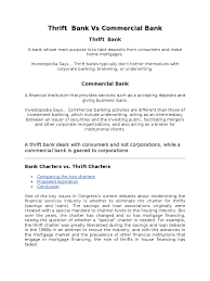The careful use of money, especially by avoiding waste 2. Thrift Bank Vs Commercial Bank Savings And Loan Association Glass Steagall Legislation